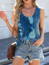 Printed Scoop Neck Wide Strap Tank - Trendsi - Flyclothing LLC