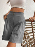 Pocketed Half Elastic Waist Shorts - Trendsi - Flyclothing LLC