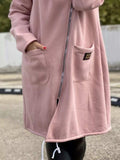 Full Size Asymmetrical Zip-Up Hooded Fleece Outerwear Plus Size - Trendsi - Flyclothing LLC