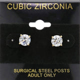 7mm Round CZ Stud Earrings - Madeline Love - Flyclothing LLC