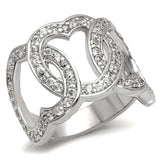 7X014 - Rhodium Brass Ring with AAA Grade CZ in Clear - Alamode - Flyclothing LLC