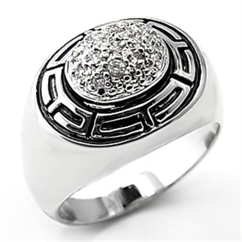 7X231 - Rhodium 925 Sterling Silver Ring with AAA Grade CZ  in Clear - Alamode