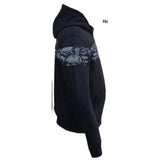 Ghost-Men’s Reflective Skull Graphic Hoodie – Bold Streetwear for Motorcycle Riders