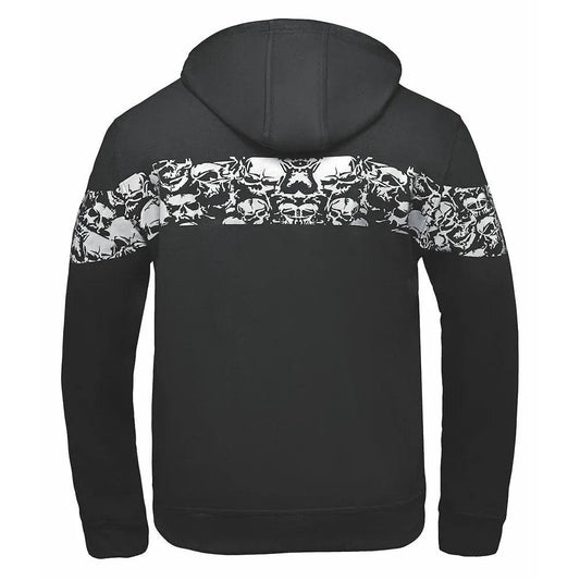 Ghost-Men’s Reflective Skull Graphic Hoodie – Bold Streetwear for Motorcycle Riders