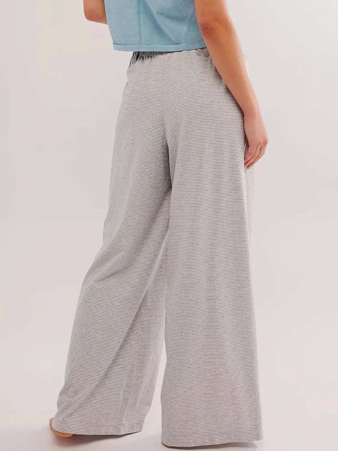 Drawstring Striped Wide Leg Pants - Trendsi - Flyclothing LLC