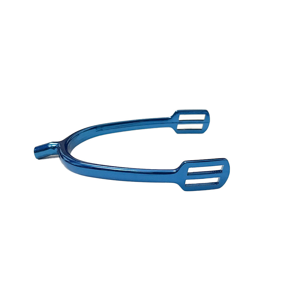 TuffRider Round End Spurs With Strap-Blue-15 mm