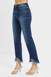 RISEN Full Size High Rise Crop Bootcut Fray Hem Jeans Plus Size - Trendsi - Flyclothing LLC