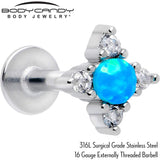 16G 1/4 Blue Synthetic Opal Rhombus Star Flatback Stud - BodyCandy - Flyclothing LLC
