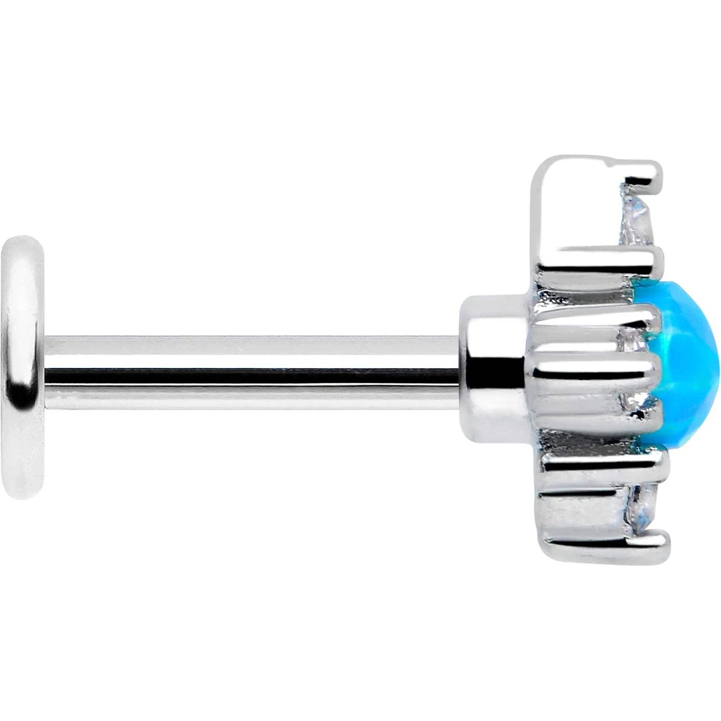 16G 1/4 Blue Synthetic Opal Rhombus Star Flatback Stud - BodyCandy - Flyclothing LLC