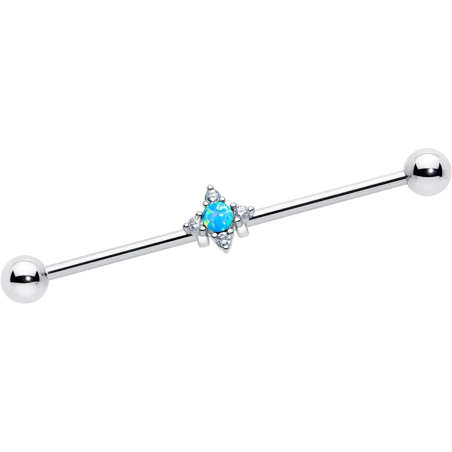 14G Blue Synthetic Opal Rhombus Star Industrial Barbell 38mm - BodyCandy - Flyclothing LLC