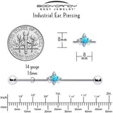 14G Blue Synthetic Opal Rhombus Star Industrial Barbell 38mm - BodyCandy - Flyclothing LLC