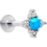 16G 5/16 Blue Synthetic Opal Rhombus Star Flatback Stud - BodyCandy - Flyclothing LLC