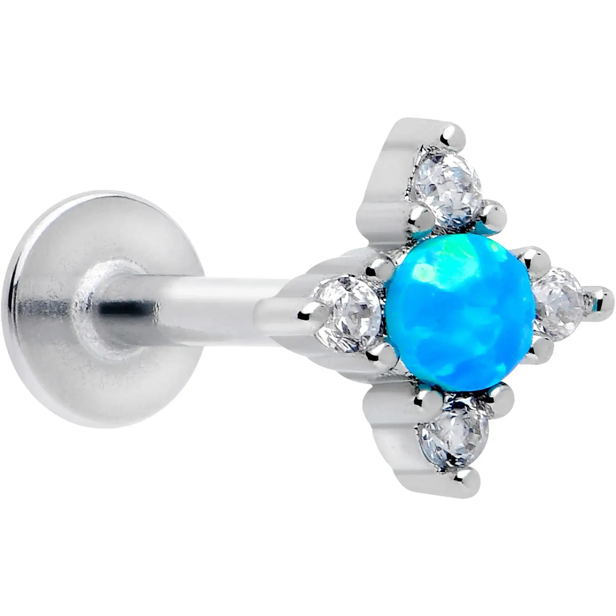 16G 5/16 Blue Synthetic Opal Rhombus Star Flatback Stud - BodyCandy - Flyclothing LLC