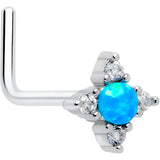 20G 7mm Blue Synthetic Opal Rhombus Star L Shape Nose Ring - BodyCandy - Flyclothing LLC