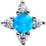 20G 7mm Blue Synthetic Opal Rhombus Star L Shape Nose Ring - BodyCandy - Flyclothing LLC
