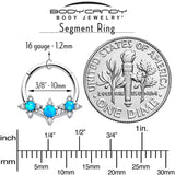 16G 3/8 Blue Synthetic Opal Rhombus Stars Hinged Segment Ring - BodyCandy - Flyclothing LLC