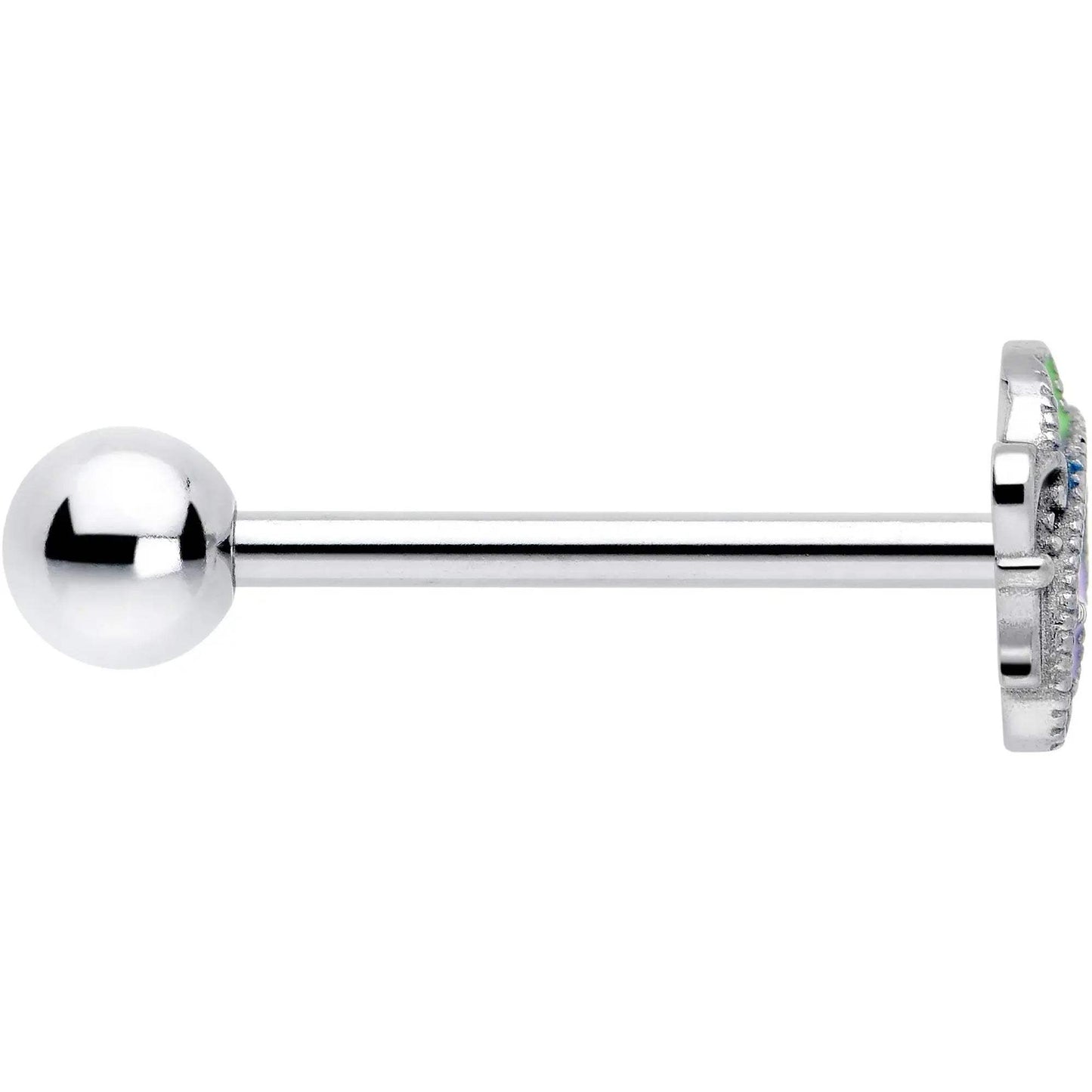 Pastel Profile Butterfly Barbell Tongue Ring - BodyCandy - Flyclothing LLC