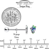 Pastel Profile Butterfly Barbell Tongue Ring - BodyCandy - Flyclothing LLC