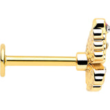 16G 5/16 Clear Gem Gold Tone Color Block Butterfly Labret Tragus - BodyCandy - Flyclothing LLC