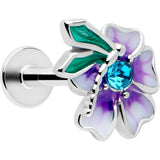 16G 1/4 Blue Gem Faerie Flower Purple Labret - BodyCandy - Flyclothing LLC