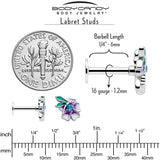 16G 1/4 Blue Gem Faerie Flower Purple Labret - BodyCandy - Flyclothing LLC