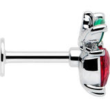 16G 1/4 Red Green Gem Strawberry Heart Labret - BodyCandy - Flyclothing LLC