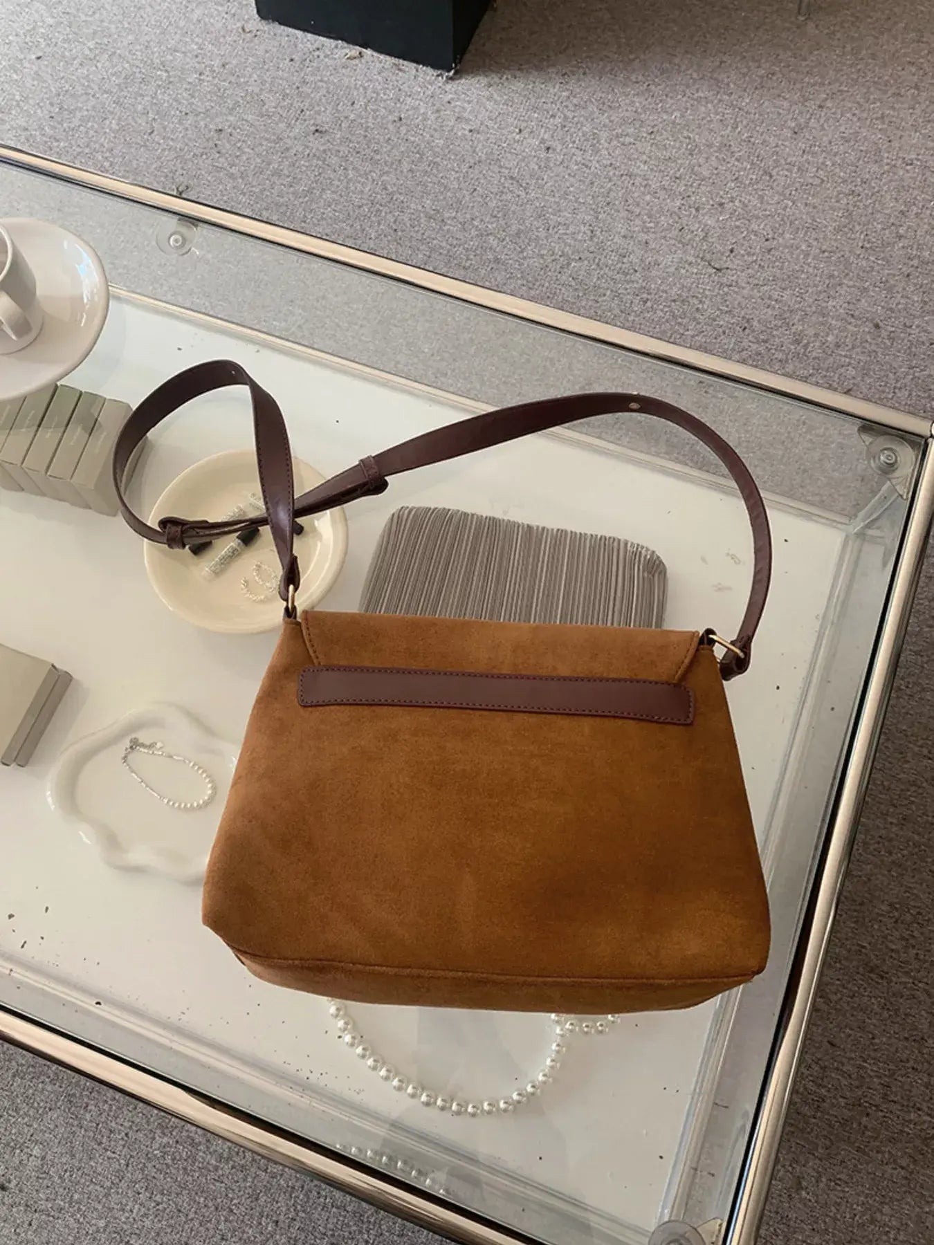 Adjustable Strap Buckle Crossbody Bag - Trendsi - Flyclothing LLC