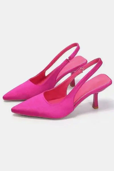 PU Leather Point Toe Pumps - Trendsi - Flyclothing LLC