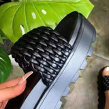 PU Leather Open Toe Platform Sandals - Trendsi