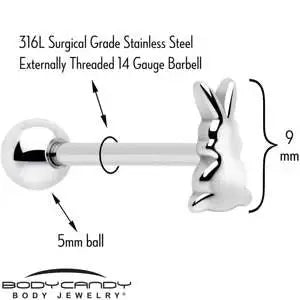 Bunny Rabbit Easter Barbell Tongue Ring - BodyCandy - Flyclothing LLC