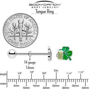 Beer Shamrock St Patricks Barbell Tongue Ring - BodyCandy - Flyclothing LLC