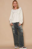 POL V-Neck knit Panel Exposed Seam Top - Trendsi