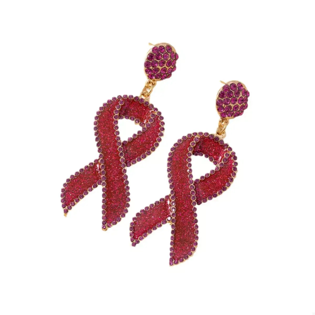 Rhinestone Ribbon Drop Earrings - Trendsi - Flyclothing LLC