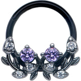 16G 3/8 Purple Gem Black Twining Vine Hinged Segment Ring - BodyCandy - Flyclothing LLC