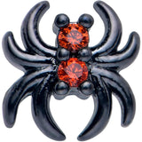 20G 7mm Red CZ Gem Black Sleek Spider L Shape Nose Ring - BodyCandy - Flyclothing LLC
