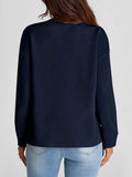 Full Size Texture Round Neck Long Sleeve Sweatshirt - Trendsi - Flyclothing LLC
