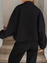 Textured Zip-Up Drawstring Hem Jacket - Trendsi - Flyclothing LLC
