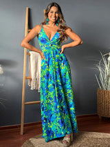 Twisted Printed V-Neck Cami Dress - Trendsi - Flyclothing LLC