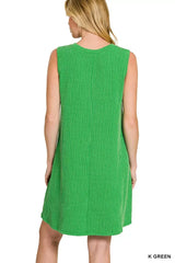 Zenana Raised Rib Sleeveless Mini Dress - Trendsi - Flyclothing LLC