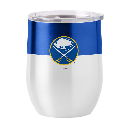 Buffalo Sabres Color Block 16 oz Stainless Curved Beverage - Logo Brands - Flyclothing LLC