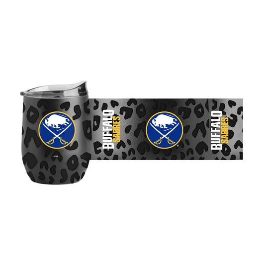 Buffalo Sabres Leopard 16oz Black Powdercoat Curved Beverage - Logo Brands - Flyclothing LLC