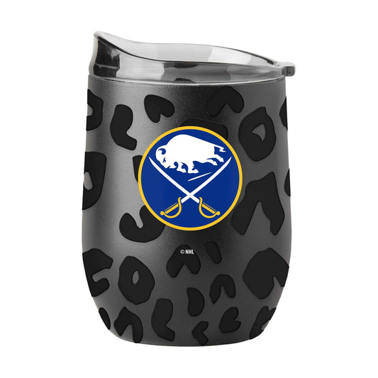 Buffalo Sabres Leopard 16oz Black Powdercoat Curved Beverage - Logo Brands - Flyclothing LLC