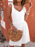 V-Neck Tie Shoulder Mini Dress - Trendsi - Flyclothing LLC