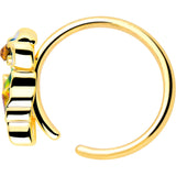 20G 5/16 Yellow Gem Gold Tone Butterfly Colors Nose Hoop - BodyCandy - Flyclothing LLC
