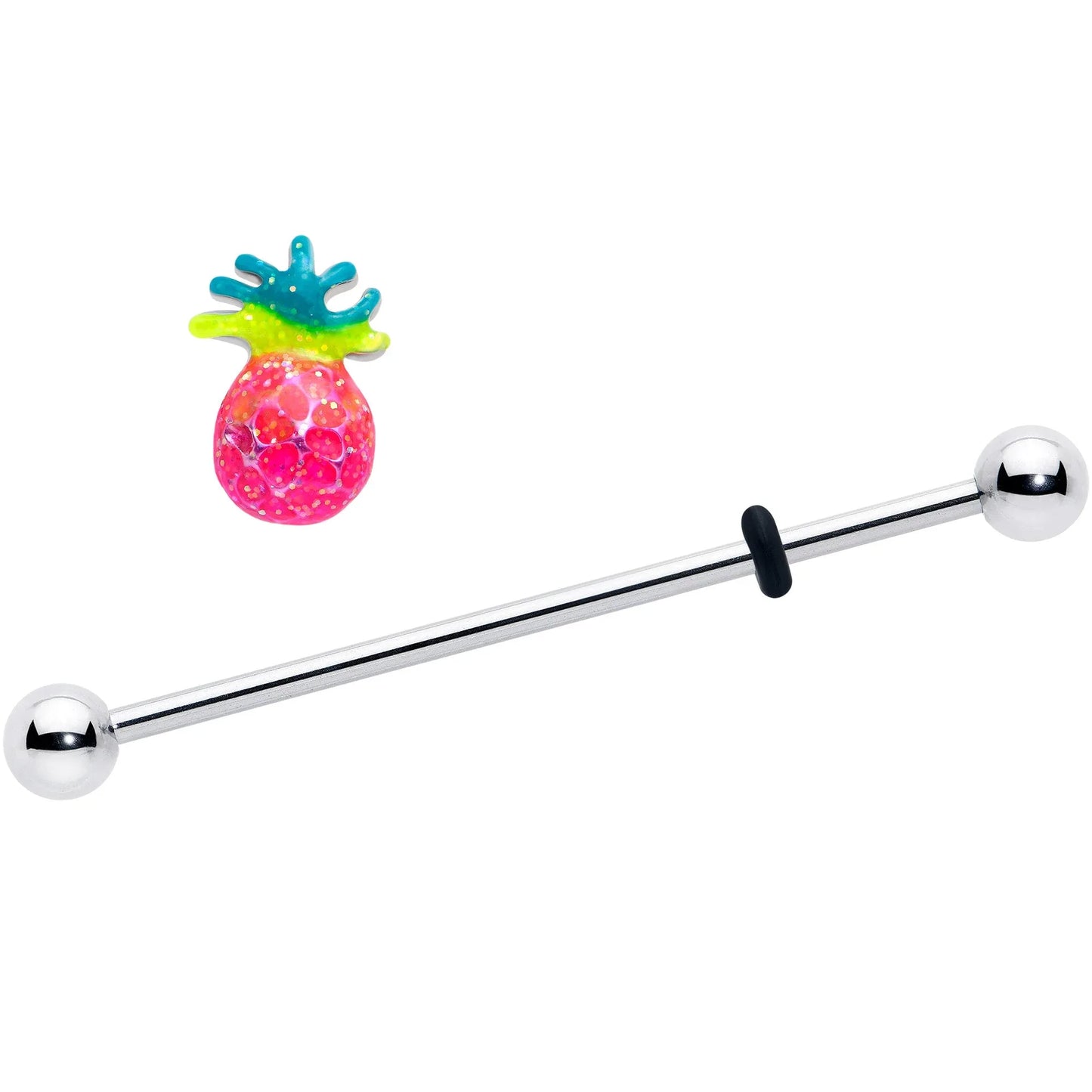 14G Hot Tropical Pineapple Industrial Barbell 38mm - BodyCandy - Flyclothing LLC