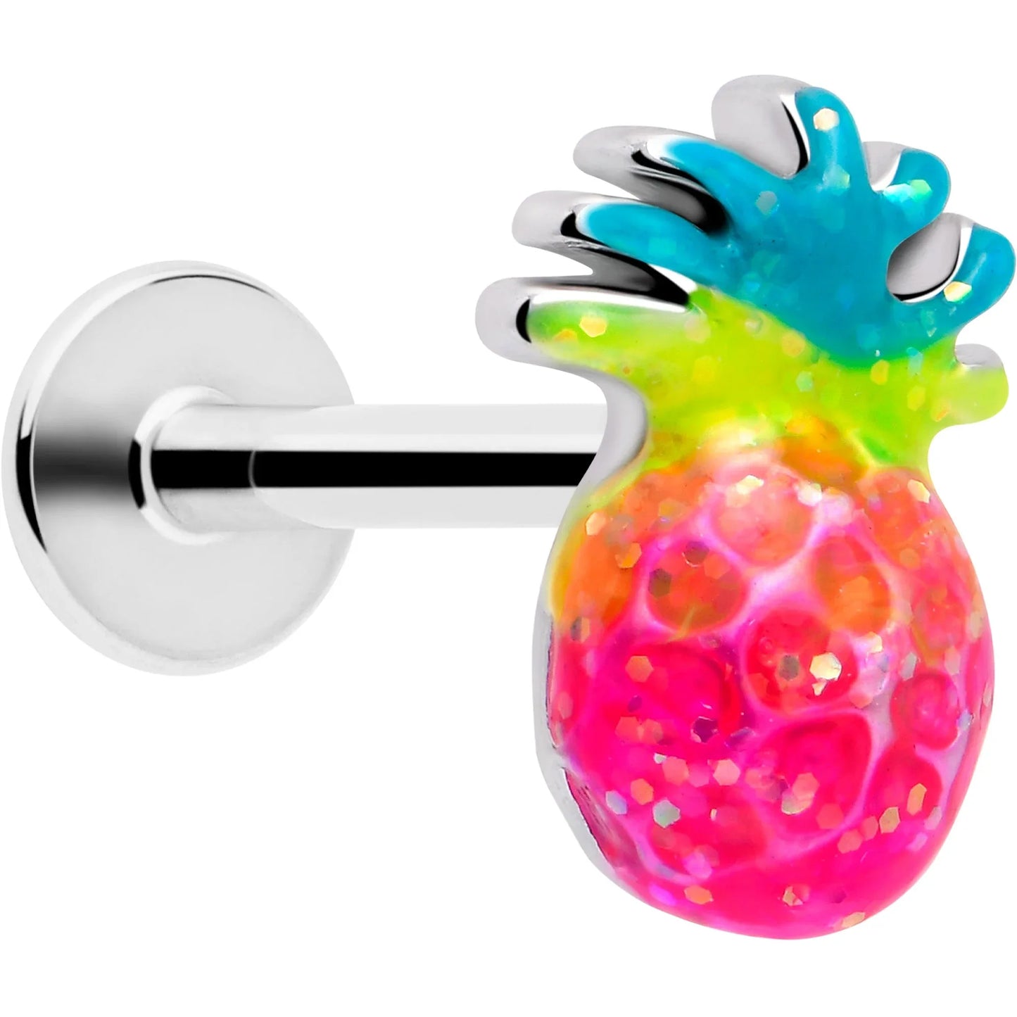 16G 5/16 Hot Tropical Pineapple Labret Monroe Tragus - BodyCandy - Flyclothing LLC