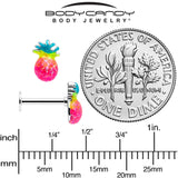 16G 5/16 Hot Tropical Pineapple Labret Monroe Tragus - BodyCandy - Flyclothing LLC