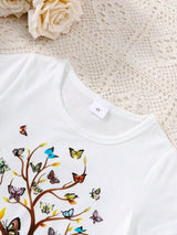 Children's Butterfly Tree Graphic Casual T-Shirt - Trendsi - Flyclothing LLC