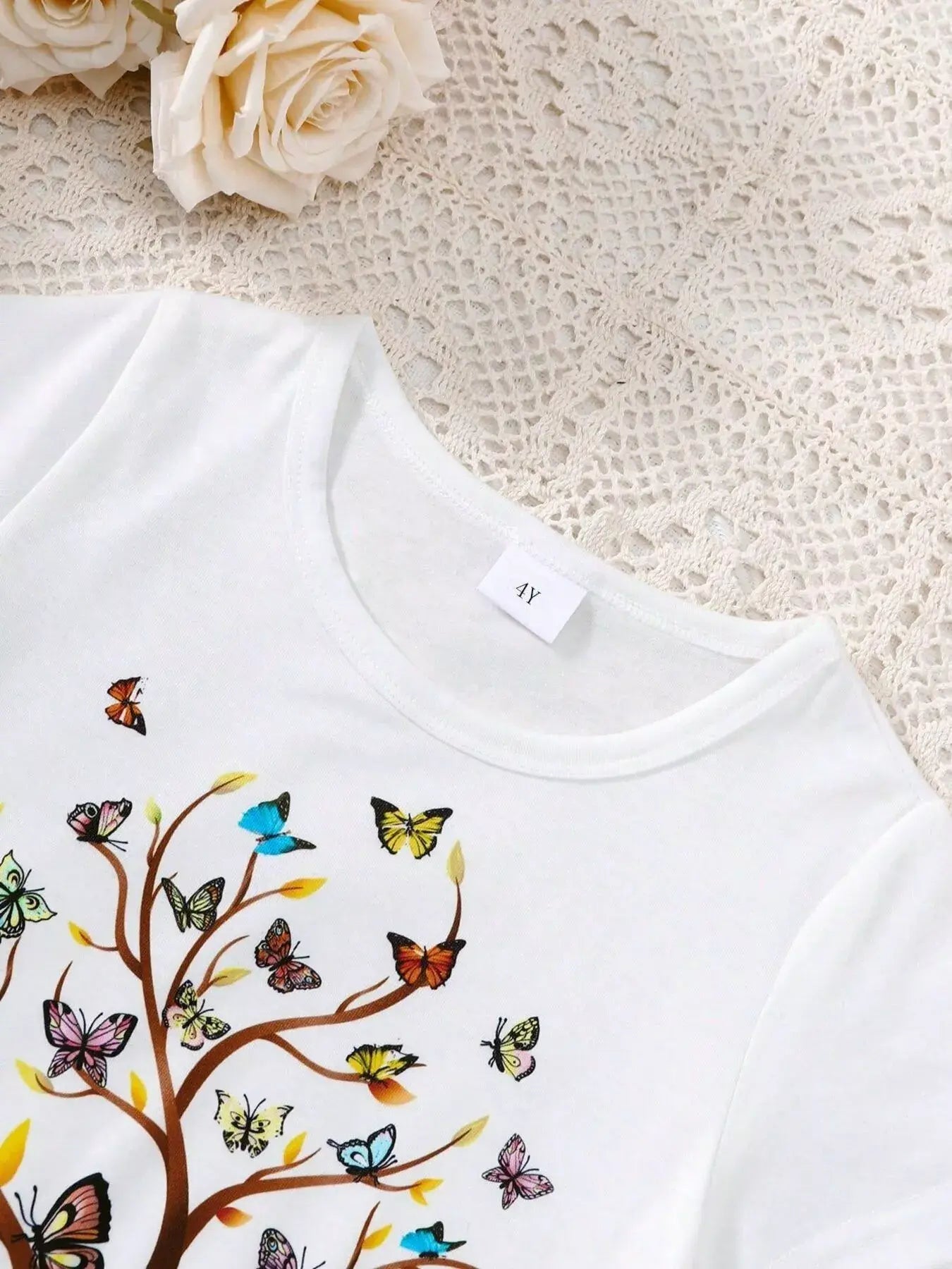 Children's Butterfly Tree Graphic Casual T-Shirt - Trendsi - Flyclothing LLC