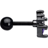 16G 1/4 Purple CZ Gem Black Rhombus Riot Cartilage Tragus Earring - BodyCandy - Flyclothing LLC